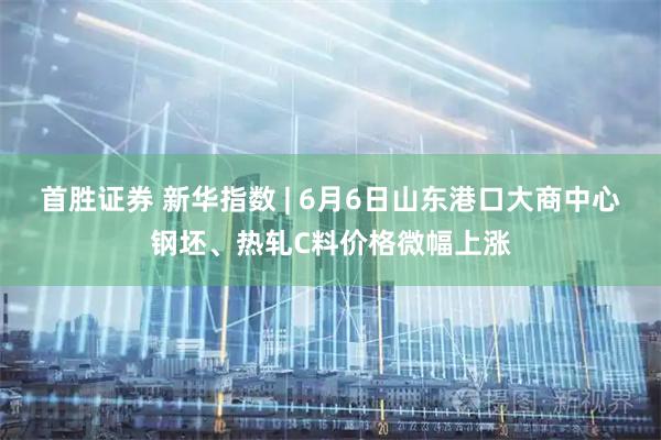 首胜证券 新华指数 | 6月6日山东港口大商中心钢坯、热轧C料价格微幅上涨