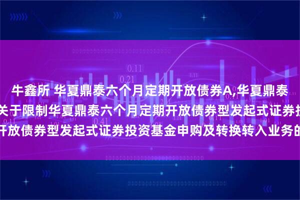 牛鑫所 华夏鼎泰六个月定期开放债券A,华夏鼎泰六个月定期开放债券C: 关于限制华夏鼎泰六个月定期开放债券型发起式证券投资基金申购及转换转入业务的公告